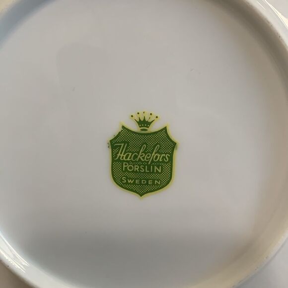 Vintage Hackefors Sweden Porslin Square Scalloped Fruit Design Plate - Picture 10 of 17